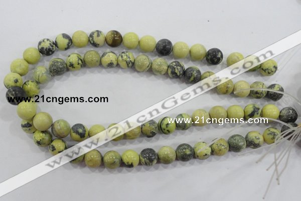 CTP104 15.5 inches 12mm round yellow pine turquoise beads wholesale