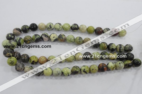 CTP105 15.5 inches 14mm round yellow pine turquoise beads wholesale
