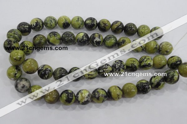 CTP106 15.5 inches 16mm round yellow pine turquoise beads wholesale