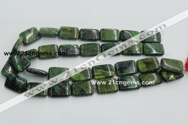 CTP11 15.5 inches 18*25mm rectangle yellow green pine gemstone beads