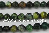 CTP212 15.5 inches 8mm faceted round yellow pine turquoise beads