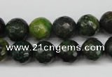 CTP213 15.5 inches 10mm faceted round yellow pine turquoise beads