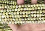 CTP221 15.5 inches 6mm round yellow turquoise beads wholesale