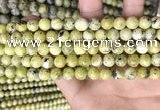 CTP222 15.5 inches 8mm round yellow turquoise beads wholesale