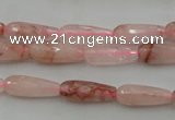 CTR02 15.5 inches 6*16mm faceted teardrop pink quartz beads