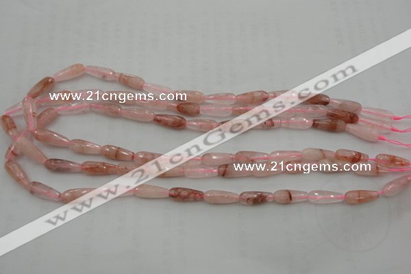 CTR02 15.5 inches 6*16mm faceted teardrop pink quartz beads