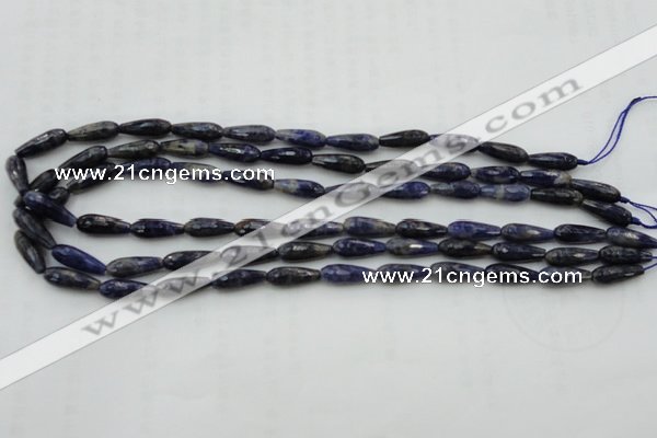 CTR04 15.5 inches 6*16mm faceted teardrop sodalite gemstone beads