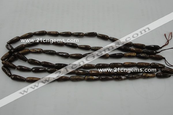 CTR05 15.5 inches 6*16mm faceted teardrop bronzite gemstone beads