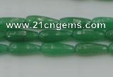 CTR07 15.5 inches 6*16mm faceted teardrop green aventurine beads