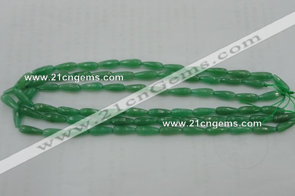 CTR07 15.5 inches 6*16mm faceted teardrop green aventurine beads