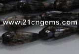 CTR100 15.5 inches 8*20mm faceted teardrop grey opal gemstone beads