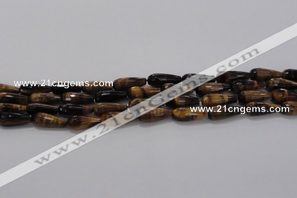 CTR104 15.5 inches 8*20mm faceted teardrop yellow tiger eye beads