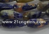 CTR111 15.5 inches 8*20mm faceted teardrop orange sodalite beads