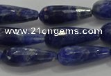 CTR112 15.5 inches 8*20mm faceted teardrop sodalite beads