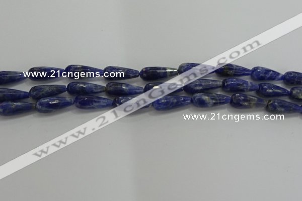 CTR112 15.5 inches 8*20mm faceted teardrop sodalite beads