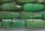 CTR113 15.5 inches 8*20mm faceted teardrop grass agate beads