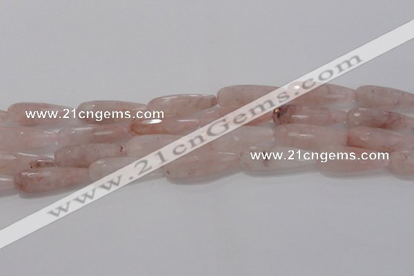 CTR132 15.5 inches 10*30mm faceted teardrop pink quartz beads