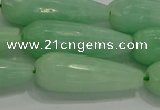 CTR146 15.5 inches 10*30mm faceted teardrop jade gemstone beads