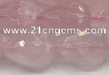 CTR158 15.5 inches 12*16mm faceted teardrop rose quartz beads