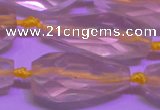 CTR202 15*35mm - 20*42mm faceted teardrop lemon quartz beads