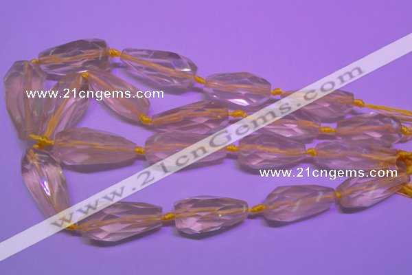 CTR202 15*35mm - 20*42mm faceted teardrop lemon quartz beads