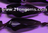 CTR206 15*34mm - 20*42mm faceted teardrop smoky quartz beads