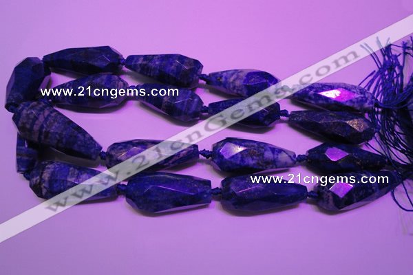 CTR208 16*35mm - 18*43mm faceted teardrop lapis lazuli beads