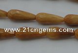 CTR21 15.5 inches 8*20mm faceted teardrop yellow jade beads