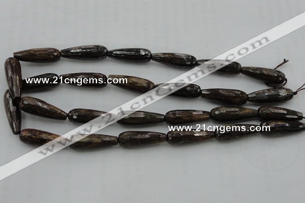 CTR30 15.5 inches 10*30mm faceted teardrop bronzite gemstone beads