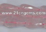 CTR301 15.5 inches 12*25mm faceted teardrop rose quartz beads