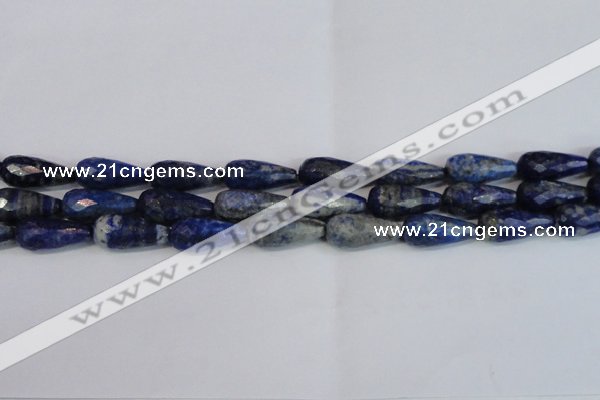 CTR303 15.5 inches 12*25mm faceted teardrop lapis lazuli beads