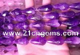 CTR306 15.5 inches 10*25mm faceted teardrop dogtooth amethyst beads