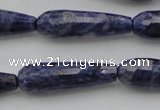 CTR32 15.5 inches 10*30mm faceted teardrop sodalite gemstone beads