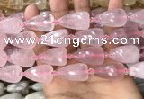 CTR350 15.5 inches 15*25mm faceted teardrop rose quartz beads