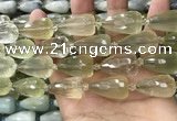 CTR352 15.5 inches 15*25mm faceted teardrop lemon quartz beads