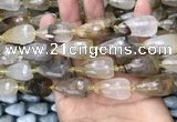 CTR353 15.5 inches 15*25mm faceted teardrop scenic quartz beads