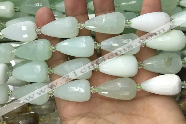 CTR357 15.5 inches 15*25mm faceted teardrop light prehnite beads