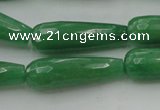 CTR36 15.5 inches 10*30mm faceted teardrop gree aventurine beads