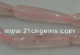 CTR40 15.5 inches 10*40mm faceted teardrop rose quartz beads