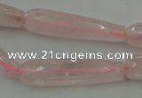 CTR40 15.5 inches 10*40mm faceted teardrop rose quartz beads