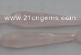 CTR41 15.5 inches 10*40mm faceted teardrop rose quartz beads