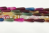 CTR423 15.5 inches 10*30mm teardrop agate beads wholesale