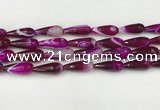 CTR441 15.5 inches 8*20mm faceted teardrop agate beads wholesale