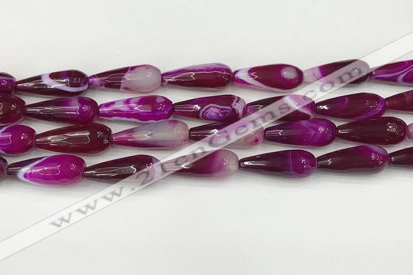 CTR441 15.5 inches 8*20mm faceted teardrop agate beads wholesale