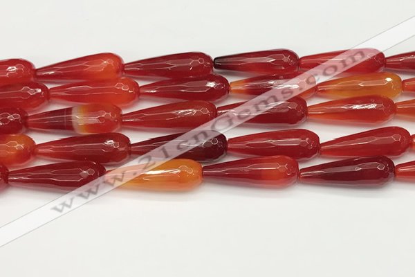 CTR457 15.5 inches 10*30mm faceted teardrop agate beads wholesale