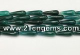 CTR462 15.5 inches 10*30mm faceted teardrop agate beads wholesale