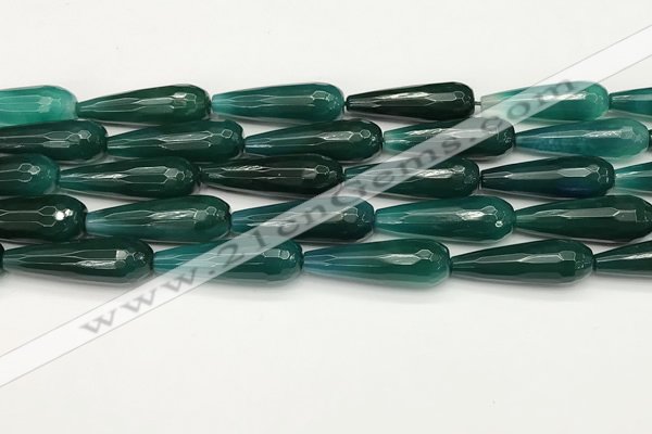 CTR462 15.5 inches 10*30mm faceted teardrop agate beads wholesale