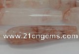 CTR57 15.5 inches 10*40mm faceted teardrop pink quartz beads