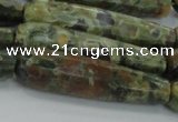 CTR59 15.5 inches 10*40mm faceted teardrop rhyolite gemstone beads