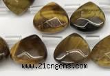 CTR611 Top drilled 10*10mm faceted briolette yellow tiger eye beads